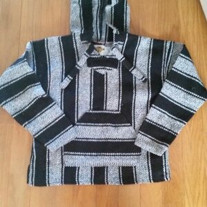Boy's/Girl's black and white Mexican hoodie - baja size XL